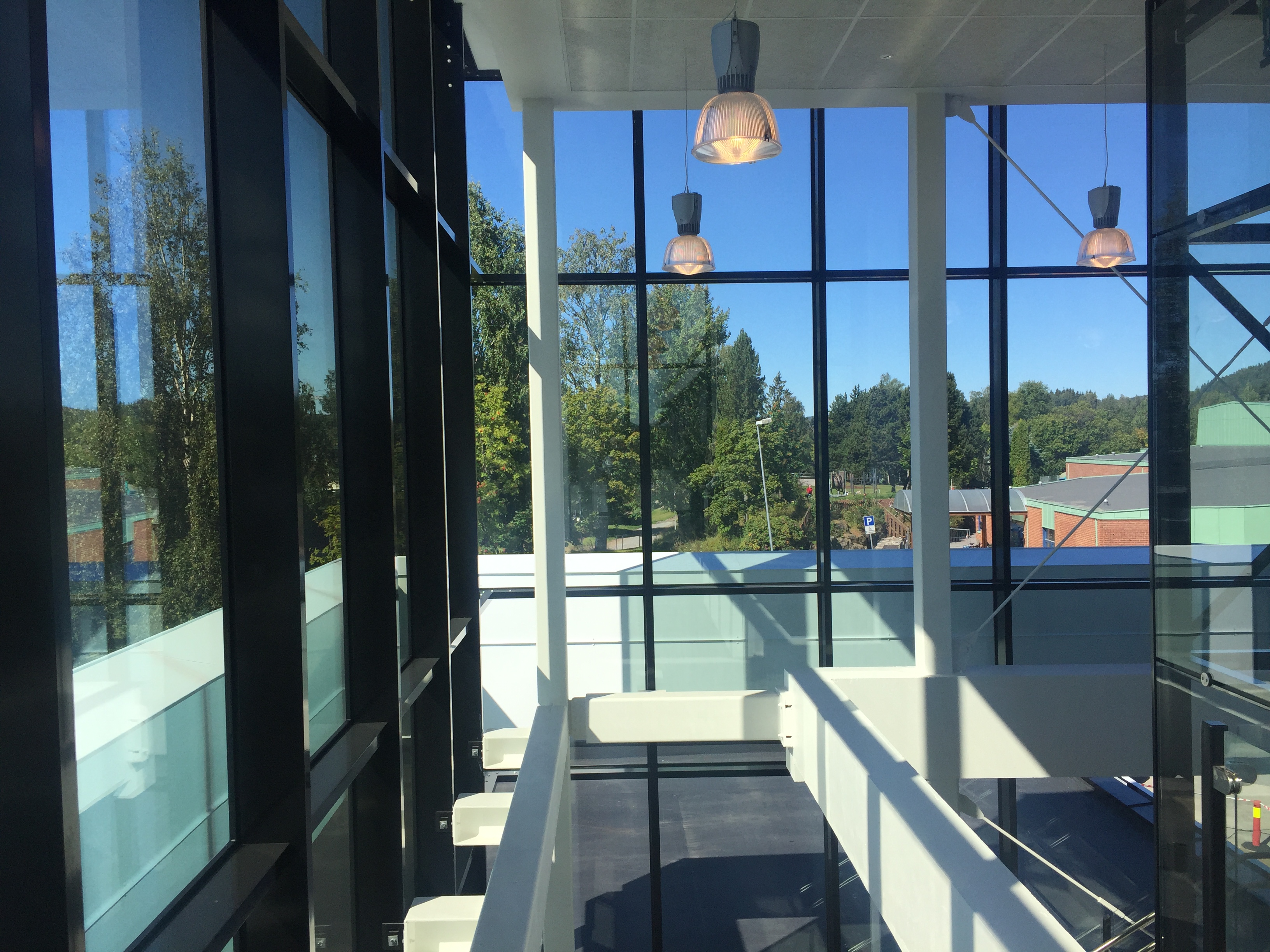 Oppgraderingen av bygget har blitt gjort på en flott måte. Her er utsikt fra 3.etasje